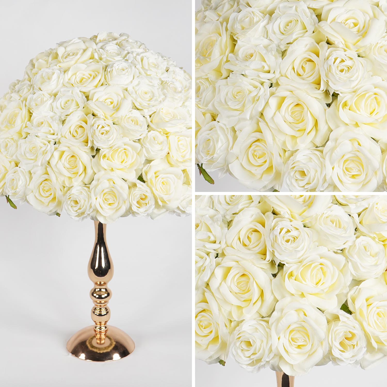 Cream White Half-Sphere Table Flower Floral Arrangement 2 picture